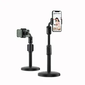 Mobile phone holder stand 360 rotate for live streaming shoot youtube tiktok video round base smartphone