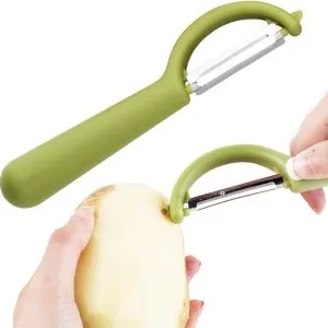 Fruit vegetable peeler stainless steel ultra sharp julienne peeler with ergonomic silicone handle kitchen tools random color