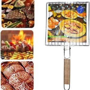 Multipurpose bbq fish meat net mesh clip bold burger grill bbq tools bbq grill outdoor picnic camping tools