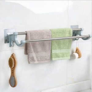 Double rod wall towel hanger