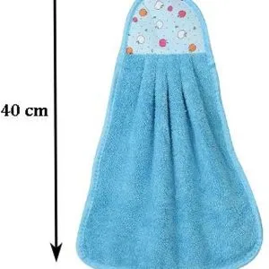 Microfiber wash basin hanging hand kitchen towel napkin with ties multicolor