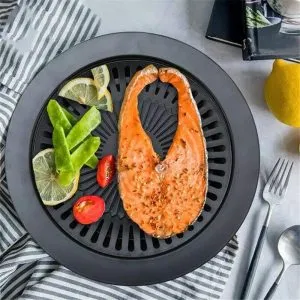 Round grill pan iron barbecue...