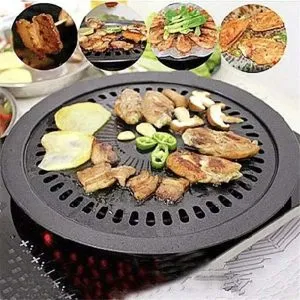 Round grill pan iron barbecue...