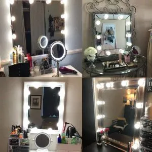 Hollywood style led vanity mirror lights kit vanity lights have 10 dimmable light bulbs for makeup dressing table and power supply plug in lighting fixture strip white