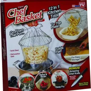 Chef basket 12 in 1 kitchen tool deluxe boiler steamer strainer frying